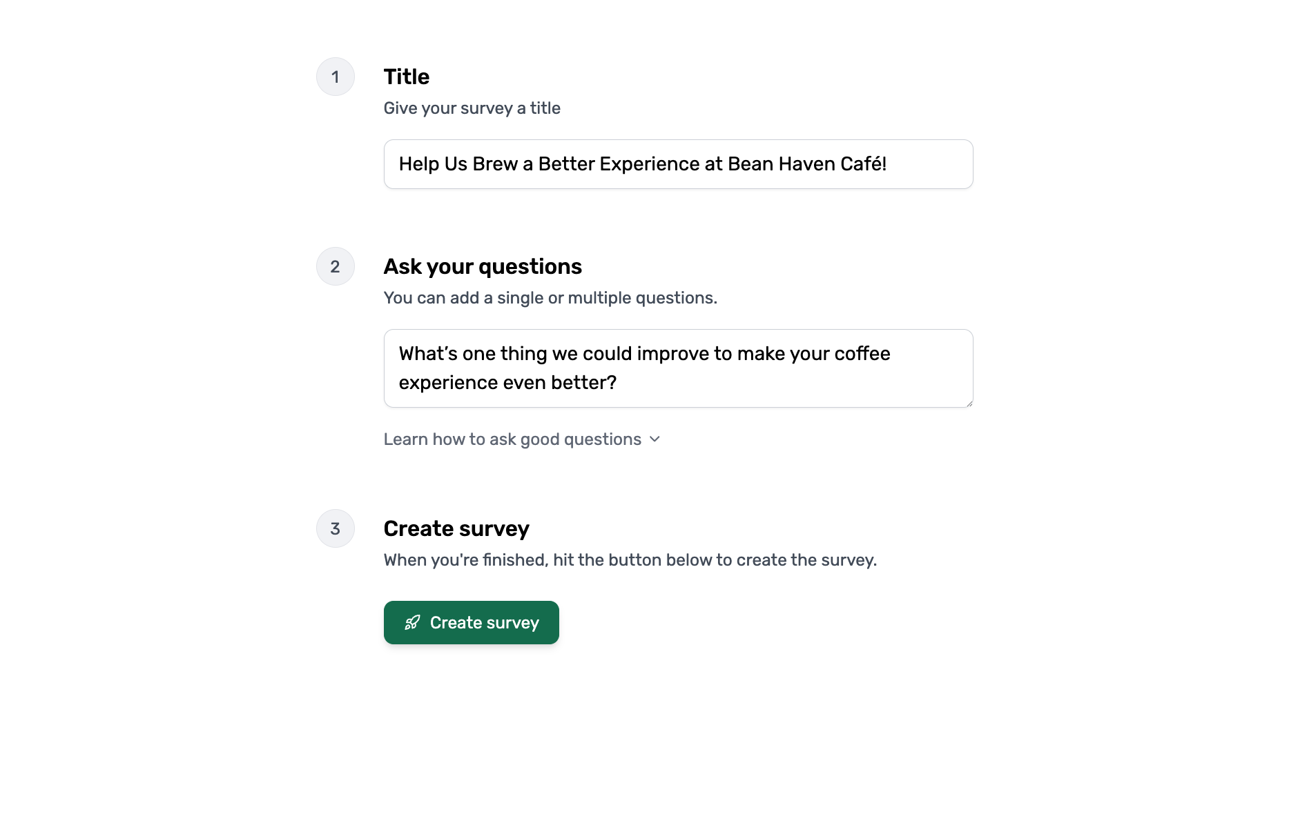 Preview image of creating a Klarbase survey