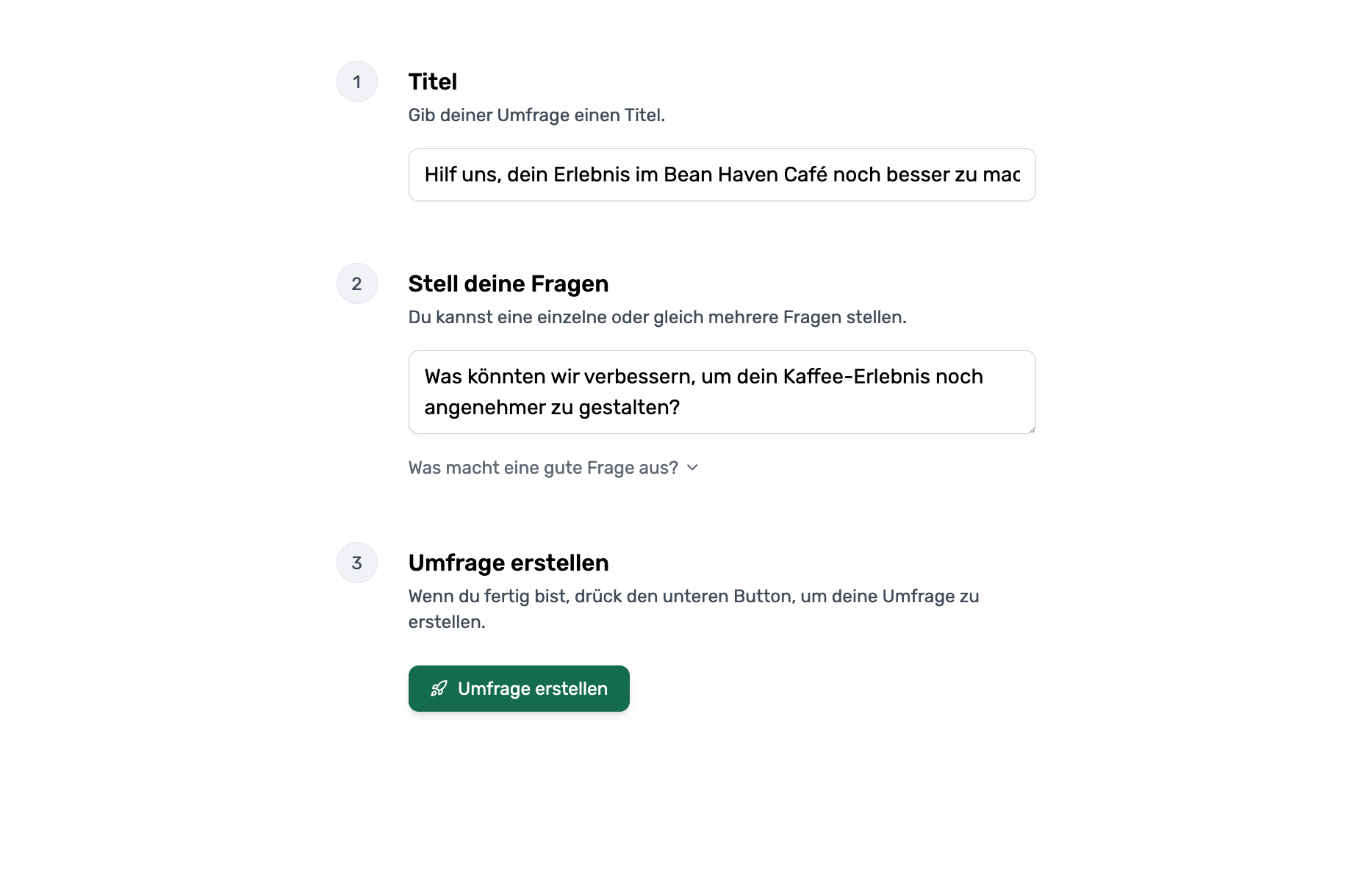 Preview image of creating a Klarbase survey